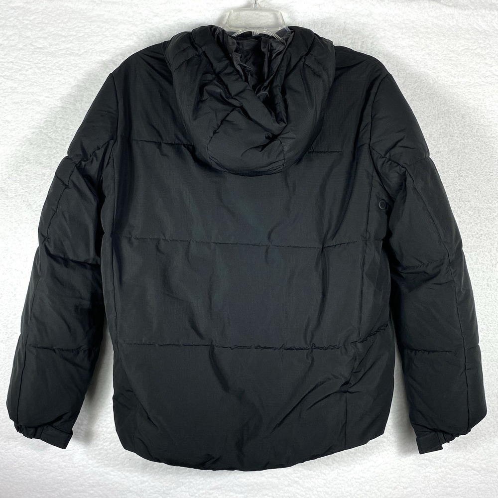 Zara DNWR Mens Black Ripstop Hooded Puffer Jacket Size M Quilted Techwear - Picture 3 of 11